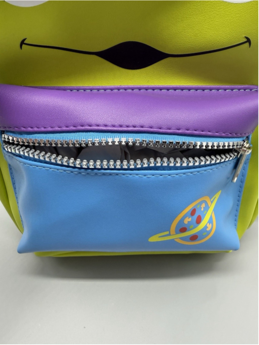 Disney Pixar Toy Story Alien Small Colorblock Backpack Zip Adjustable Straps - Picture 4 of 5